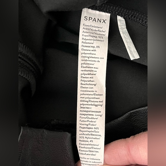 SPANX Leather-Like Combo Fitted Dress - Luxe Black Sz M New with Tags - Picture 12 of 12